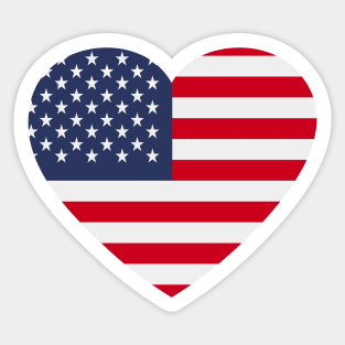 I Love the United States // Heart-Shaped American Flag Sticker